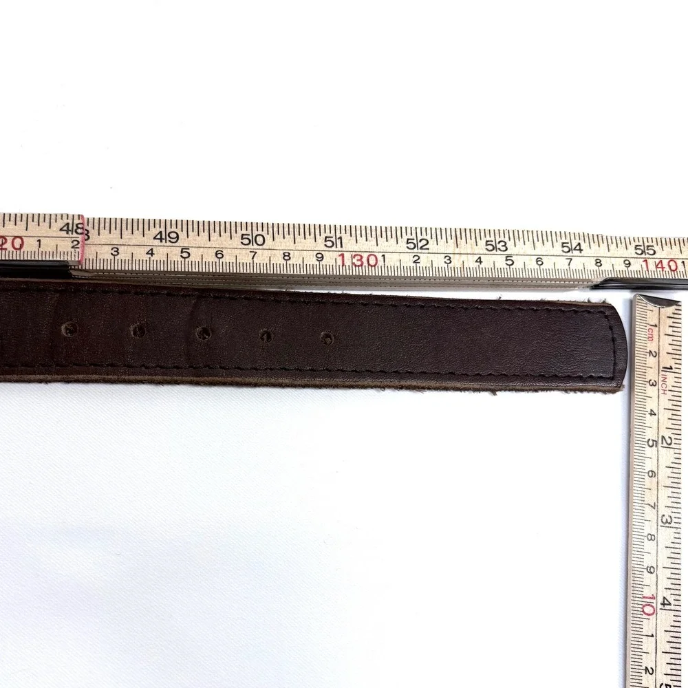 Marc Wolf Ltd Belt Brown Leather Gold Buckle‎ Made in USA 201 Size 48 Mens